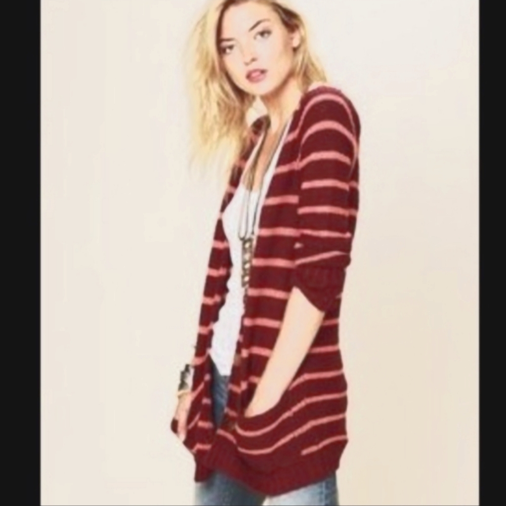 Free People Beach striped cardigan